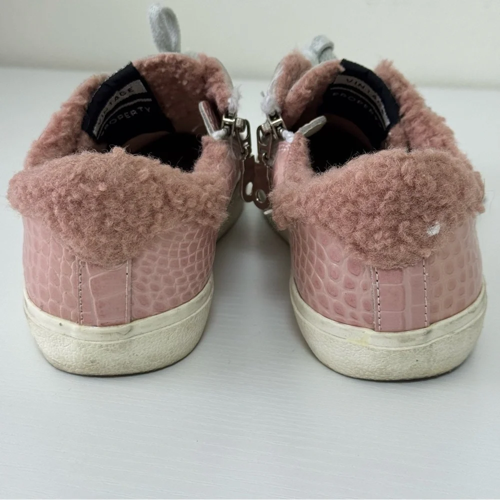 VH Original Design Vintage Property Pink and Gray Kids Sneakers, Size 5